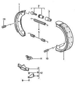 Handbrake Shoes Spring Kit. Porsche Boxster 1998-2005 - 98635299501, 98635274100, 98635272301, 98635272100, 98635207100, 98635207302