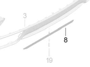 Rear bumper lower spoiler retaining strip. Porsche 991.2 Carrera / 991.2 Turbo - 99150583701