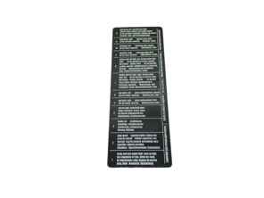 Data sticker fuse box lid. Porsche 356B / 356C - 64461283106 - 1601504400