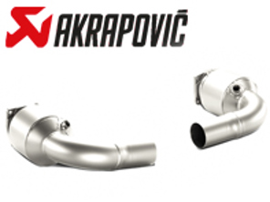 Akrapovic Link Pipe Set With 100 Cell Cats Titanium for Porsche 991 (911) Turbo/Turbo S 2014>> - LPO991T1