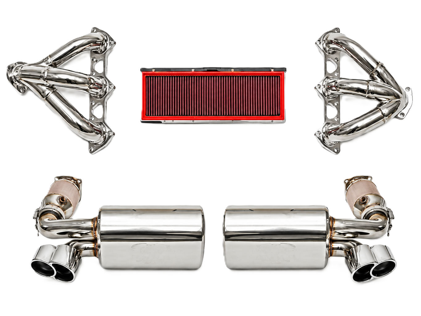 Fabspeed MILD STREET Exhaust Performance Package, WITHOUT ECU Upgrade. Porsche 996 Turbo (2000-2005) - 99611102775, 99611102776, 99611198775, 99611198777, 99611110173, 99611110175, 99611110273, 99611110275 - FS.POR.996T.SHDR, FB195/01, FS.POR.996T.MAXMX50