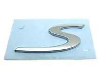 S - Rear lid badge, CHROME. Porsche 991 - 99155924301