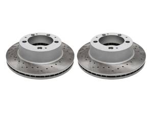 Brake Disc Rotor Rear, Crossdrilled (PAIR). Porsche 944 Turbo / 928S4 / 928GTS - 95135204101, 95135204103 - 951 352 041 03 rd