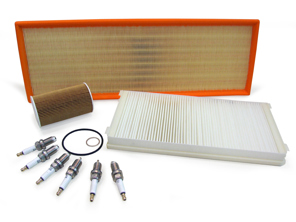 Service maintenance kit for Porsche 996 Turbo 3.6L  Oil, Air Filters,  Spark plugs, + More - 90012310630, 99610722560, 99611013171, 99657221902, 99917019590, 00004400204