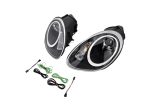 Headlamp projector XENON + AURORA LIGHT. Porsche 987 05-08 BLACK LENS LHD - 987631012