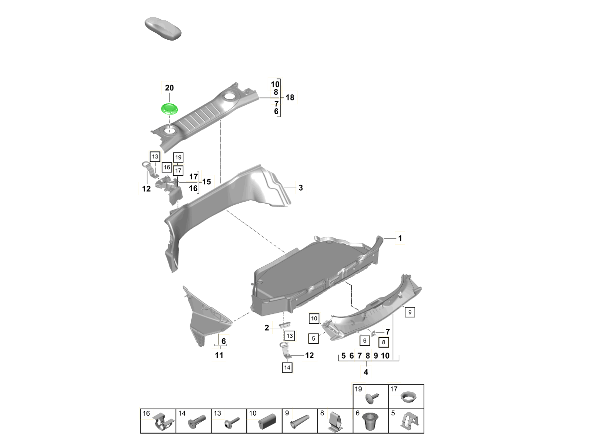 Porsche 982 718 Cayman GT4 RS Engine bay water cap RS style Black