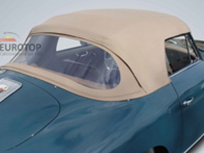 Cabriolet hood with clear rear screen. Porsche 356 with grey headiner - 64456108206101, 64456108206102, 64456108206103, 64456108206107, 64456108206301, 64456108206111, 64456108206112, 64456108206113, 64456108206117, 64456108206311