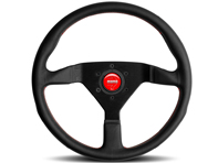 Steering wheel MONTECARLO, with Red stitch and horn button - Momo - M11111785BKRER