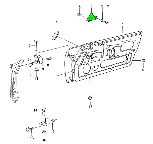 Porsche 911 964 993 Door Panel Trim Bracket 91155582100 91155582200