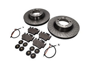 REAR Brake Pads and Brake Disc Package. Porsche 996 C4S / 996 Turbo - 99635240X02BRE, 99635240X02, 99635294904BRE, 99635294904, 99635208602, 99635208600, 99661236501