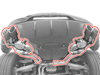 Sport exhaust system. Porsche Macan S DIESEL - 95B04420035, 95B04420036