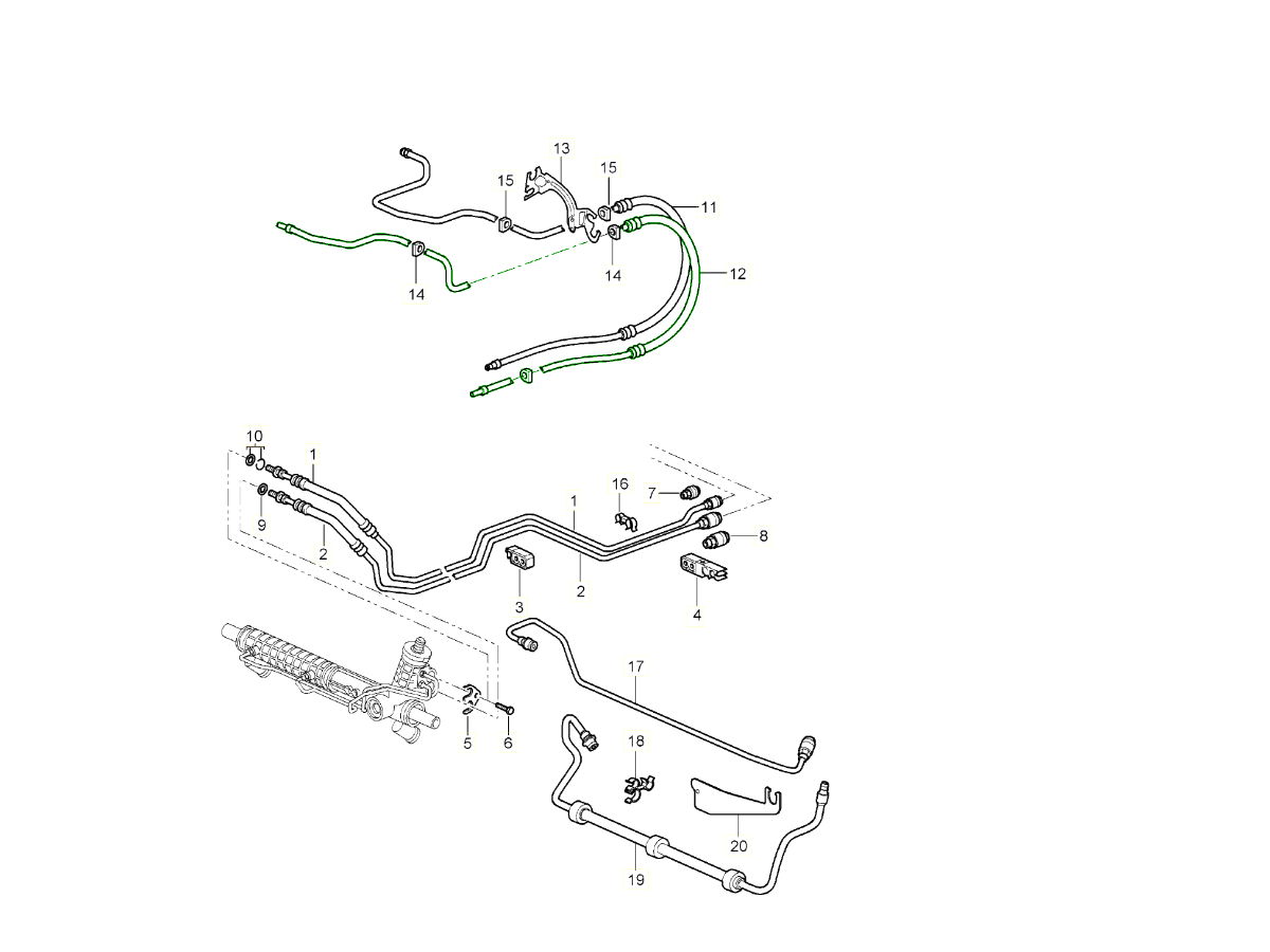 Porsche 987 Boxster Cayman Power steering return line 98734743905