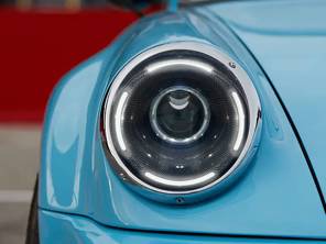 LED headlamp set with carbon fibre reflector bowl LHD. Porsche 911 / 964 - 91163111302, 91163102400, 91163111300