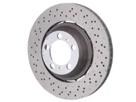 Brake disc rotor Rear, Light Weight drilled-dimpled, 380x30mm. Porsche 991 GT3 - 99135240780, 99135240880 - PRL41587, PRR41687