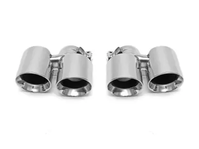 Fabspeed Deluxe Quad-Style Tips. Porsche 997 Turbo - 99711125101, 99711125102, 99711125201, 99711125202 - FS.POR.997T.QDTP, FS.POR.997T.QDTB