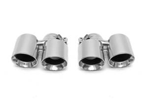 Fabspeed Deluxe Quad-Style Tips. Porsche 997 Turbo - 99711125101, 99711125102, 99711125201, 99711125202 - FS.POR.997T.QDTP, FS.POR.997T.QDTB
