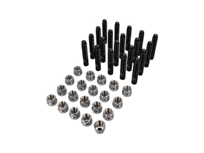 Titanium wheel bolt replacement (+15mm longer) stud set with chrome capless nut for modern Porsche - 99636120300, 99636120301, 99636120302, 99736120301, 99736120302, WHT006978, 99636120390, 99636198000, 99736198007, WHT004676A, HUBSTUDKIT65B, HUBSTUDKIT65C, HUBSTUDKIT, N0201121/1, N0201121/2, N0201121/3, LS06, LS07
