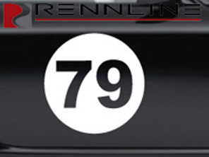 Rennline Permanent Race Numbers. ROUND without OUTLINE/BORDER - E50