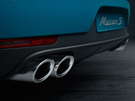 Exhaust tail pipes, in Silver. Porsche Macan II - 95B044205