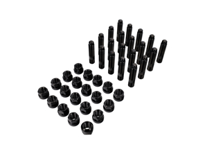 Titanium wheel bolt replacement (+15mm longer) stud set with black capless nut for modern Porsche - 99636120300, 99636120301, 99636120302, 99736120301, 99736120302, WHT006978, 99636120390, 99636198000, 99736198007, WHT004676A, HUBSTUDKIT80C, HUBSTUDKIT65B, HUBSTUDKIT65C, N0201121/1, N0201121/2, N0201121/3, LS06, LS07, HUBSTUDKIT