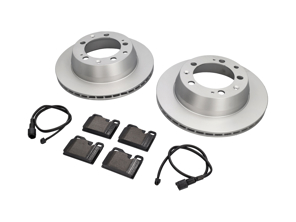 Rear Brake pads and brake disc package Porsche 928 1978 ABS - 94435204102, 94435204105, 92835295102, 94435295102, 92861231300, 92861231303