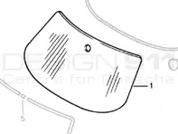 Front Windscreen Clear with Green Top Tint. Porsche 911/912 65-84 - 91154101100