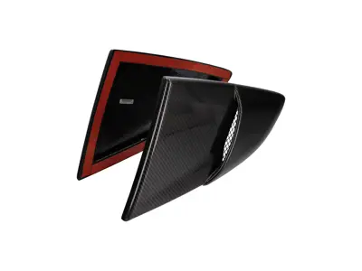 Rear quarter window air scoop set carbon fibre. Porsche 718 Cayman (Full window)