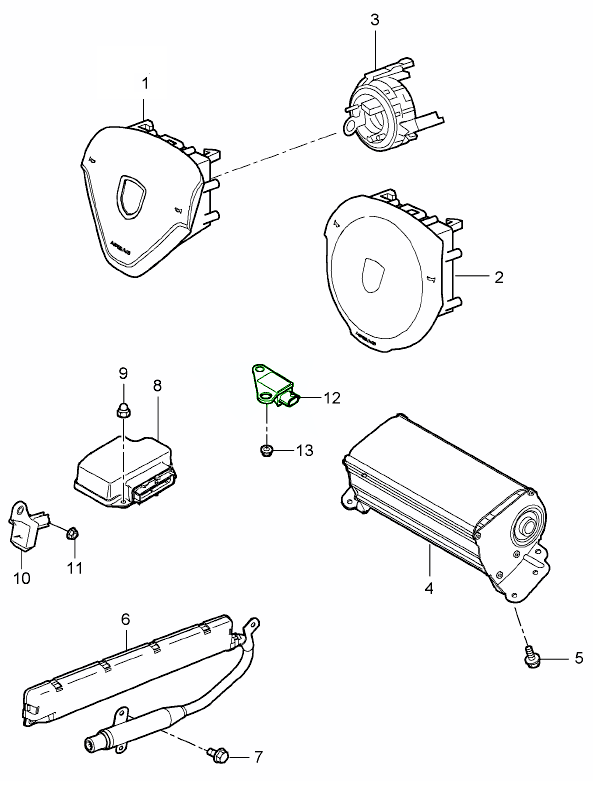 Porsche 997 Airbag acceleration sensor 99761822302 - 99761822302