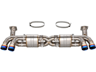 Titanium exhaust VALVETRONIC system with titanium tips for Porsche 991.1 Turbo - DesignTek - 3606009120, 55-PS124-T, 99111173170, 99111173171
