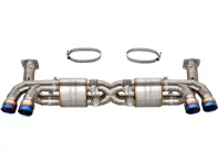 Titanium exhaust VALVETRONIC system with titanium tips for Porsche 991.1 Turbo - DesignTek - 3606009120, 55-PS124-T, 99111173170, 99111173171