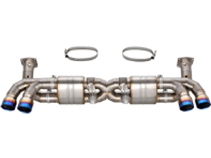 Titanium exhaust VALVETRONIC system with titanium tips for Porsche 991.1 Turbo - DesignTek - 3606009120, 55-PS124-T, 99111173170, 99111173171
