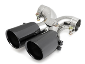 Exhaust Tail Pipe Black Chrome. Porsche 981 Boxster Spyder / 981C Cayman GT4 - 98111136160, 98111136161