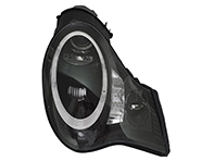 HEADLAMPS RHD (H7 Halogen) W/ DTR Ring + LED Indicator + LED Built-In Projector Foglamp Shiny-Black (PAIR) - 996631065, 996631066 - DP-2018-BA2