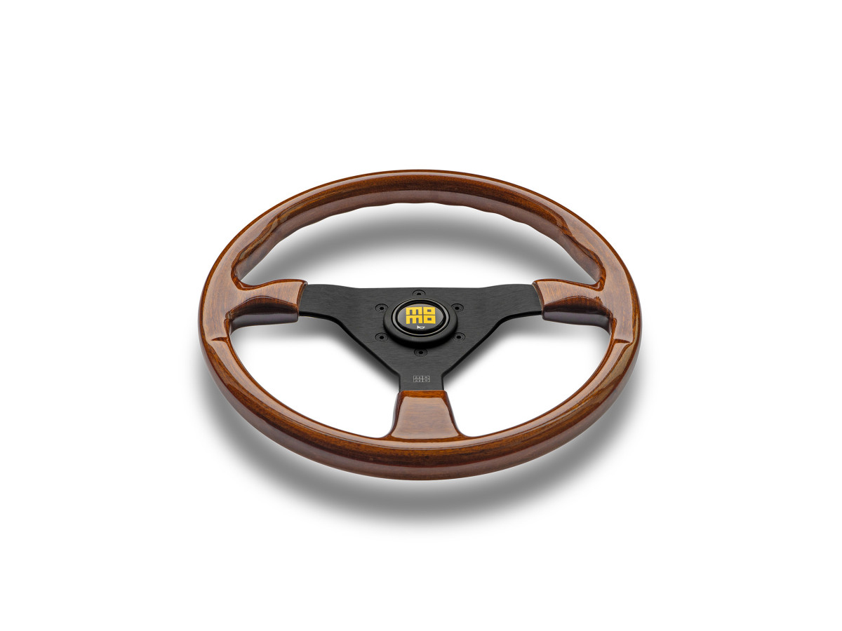 thumbnail image 2 of MOMO Motorsport Montecarlo Style Steering Wheel – All Black Leather, 350mm/14 Inch 2 of 6