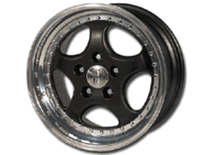 18' KT2 Split Rim Look Alloy Wheels - Black Centre finish Porsche PCD5/130
