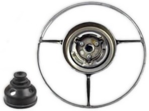 Chrome Horn Ring With Attachment. Porsche 356 B / 356 C - 64434708505 - 644 347 085 05C