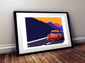Porsche 934 Turbo RSR Jagermeister poster in Black frame