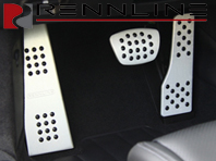 Rennline Aluminium 3 Piece Pedal Set Rubber Grip. Porsche 981 / 718 / 991 / 991.2 PDK - P7162101, P71.62.101