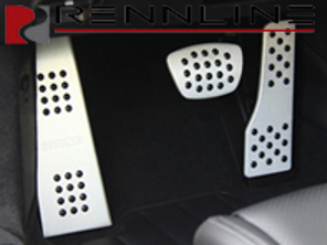 Rennline Aluminium 3 Piece Pedal Set Rubber Grip. Porsche 981 / 718 / 991 / 991.2 PDK - P7162101, P71.62.101
