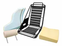 Seat Frame and Foam Kit with Headrest for 5-Point Seat Belts Le Mans. Porsche 914 / 911