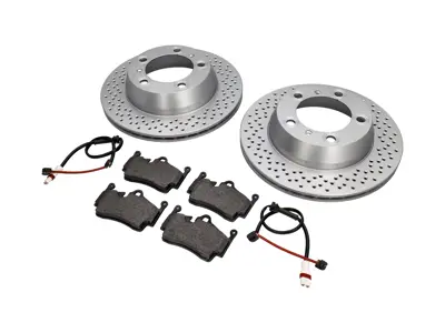 REAR Brake Pads and Brake Disc Package Porsche 987 Boxster / 987C Cayman - 98735240101, 98735293903, 98761267601