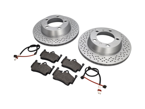 REAR Brake Pads and Brake Disc Package Porsche 987 Boxster / 987C Cayman - 98735240101, 98735293903, 98761267601