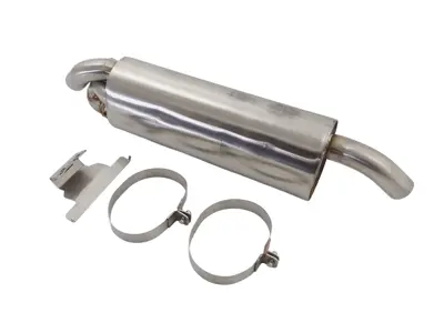 Exhaust Muffler / Silencer Rear box with Valves Sports 1 IN 2 OUT DesignTek. Porsche 911 1975-89 - 93011102200, 93011102203, 93011104300