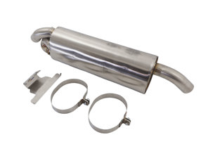 Exhaust Muffler / Silencer Rear box with Valves Sports 1 IN 2 OUT DesignTek. Porsche 911 1975-89 - 93011102200, 93011102203, 93011104300