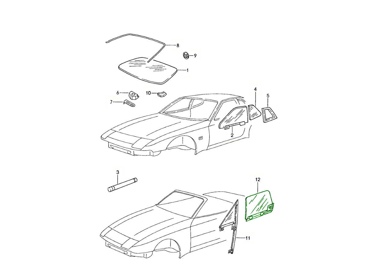 Front side glass Design 911