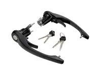 Door Handle Set in BLACK (With Lock Cylinder and Keys). Porsche 911 74-89 / 964 88-94 - 91159894200, 91153894107, 91153894106, 91153894207, 91153894206 - 1687100810