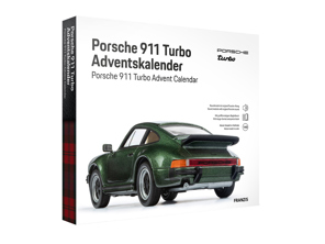 Porsche 911 Turbo in 1.43 scale model in oak green metallic, Advent Calendar