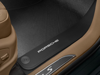 Carbon floor mats with leather edging. Porsche Macan 2017>> LHD - 95B04480243