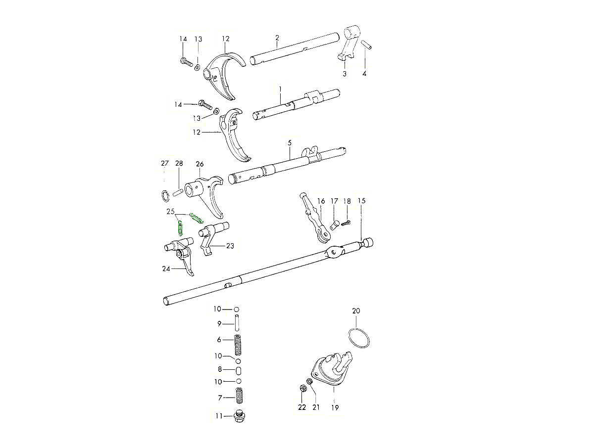 Porsche 911 Tension spring for parking lock lever 90530323500
