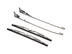 Wiper arm with blades, front, SET OF 2, Silver. Porsche 911 1965-94 - 9500001, 1698301210, 90162893000